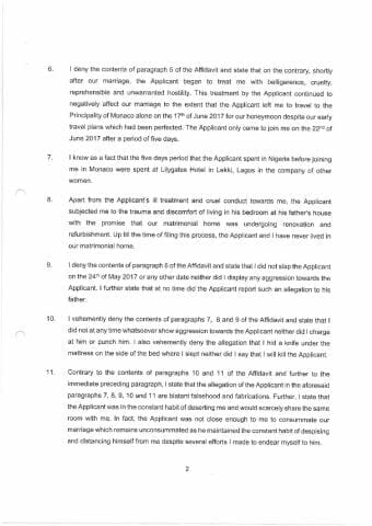 Obasanjo v. Obansanjo Counter Affidavit in Opposition to Application For Binding Over as filed page 002