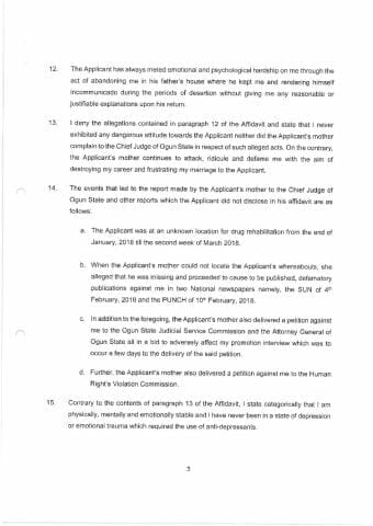Obasanjo v. Obansanjo Counter Affidavit in Opposition to Application For Binding Over as filed page 003