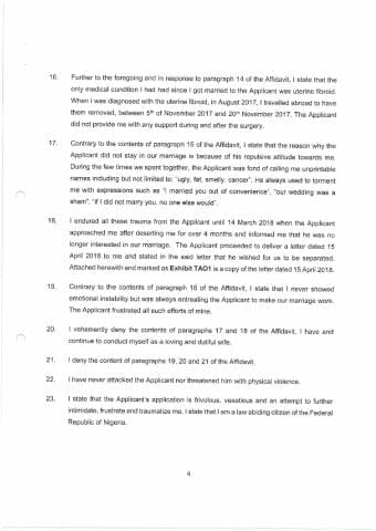 Obasanjo v. Obansanjo Counter Affidavit in Opposition to Application For Binding Over as filed page 004