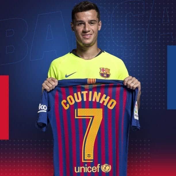 Philippe Coutinho gets the number 7 shirt at Barcelona