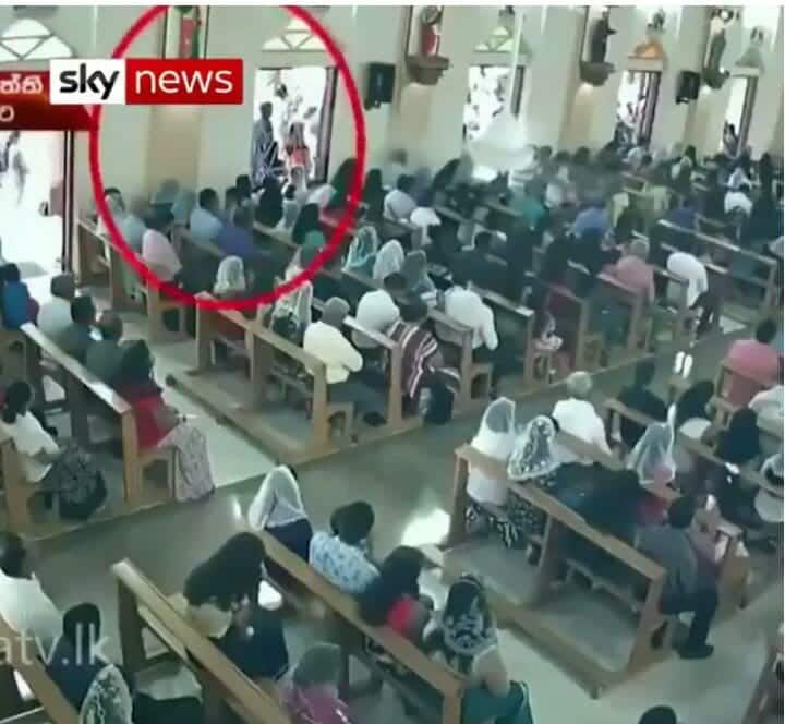 Watch CCTV footage of suicide bomber entering a Church in Sri Lanka