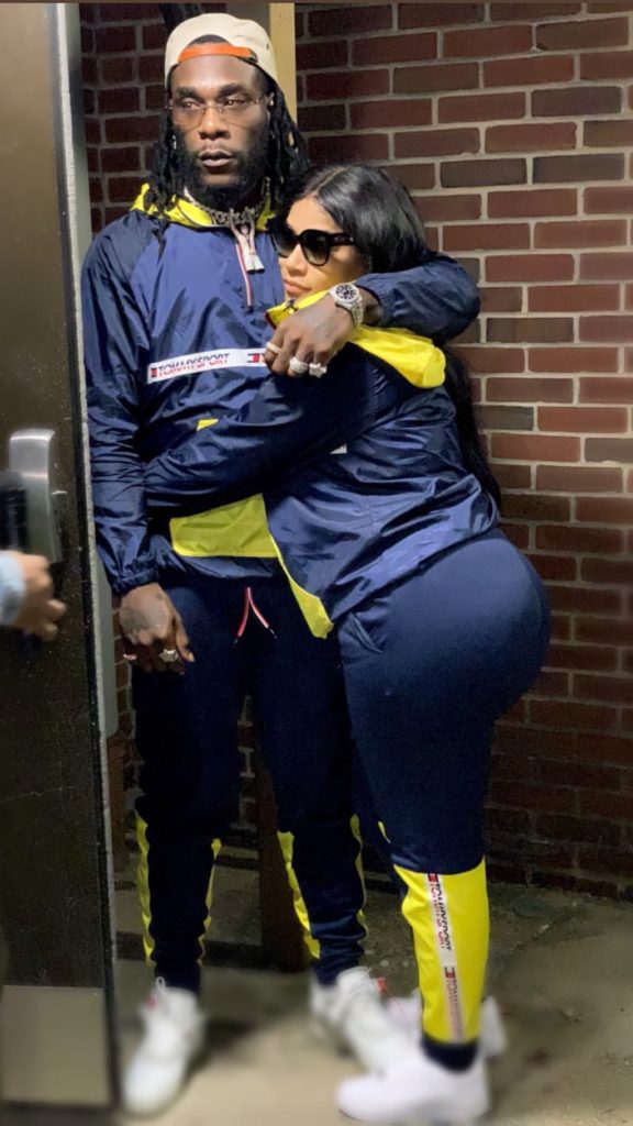 Stefflon Don shares photo with Burna Boy, they rock same outfit!