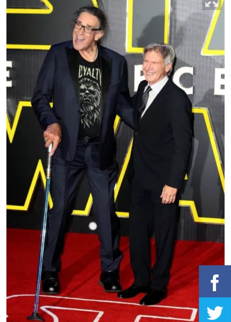 Peter Mayhew with Harrison Ford