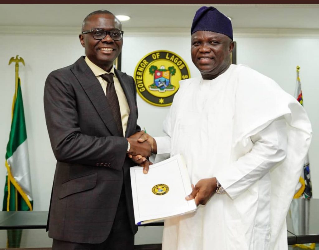 Sanwo-Olu thanks Ambode as he officially hands over 